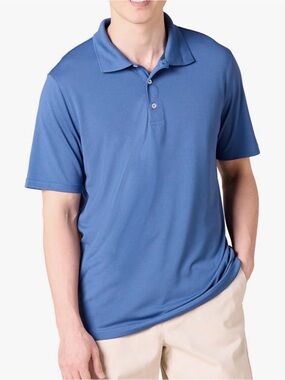 Amazon Essentials Men's Slate Blue Short-Sleeve Polo